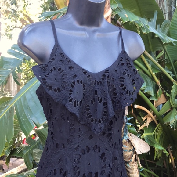 Vintage Dresses & Skirts - Hibiscus ruffle eyelet lace slip dress